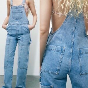 Zara Blue Denim Overalls